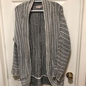 black and white cardigan sweater